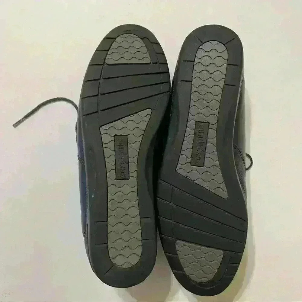 Woman’s Shoes EASYSPIRIT Black Leather Tie Closure Size 8.5 comfort outdoor - Picture 10 of 12